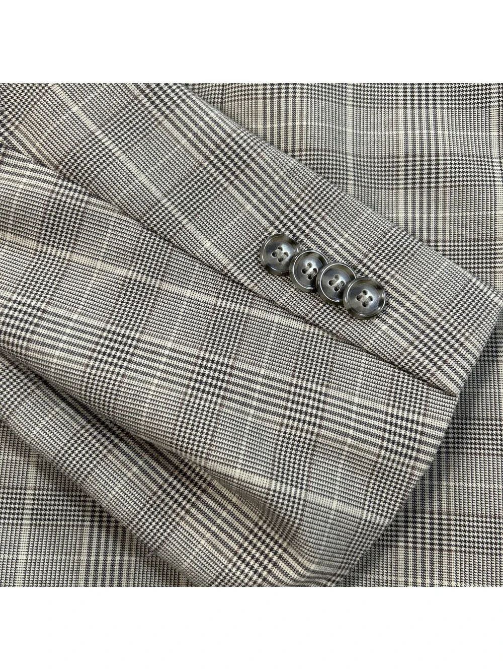 Sean John XL NWT Tan Prince of Wales Plaid Original Fit Elbow Patch Blazer